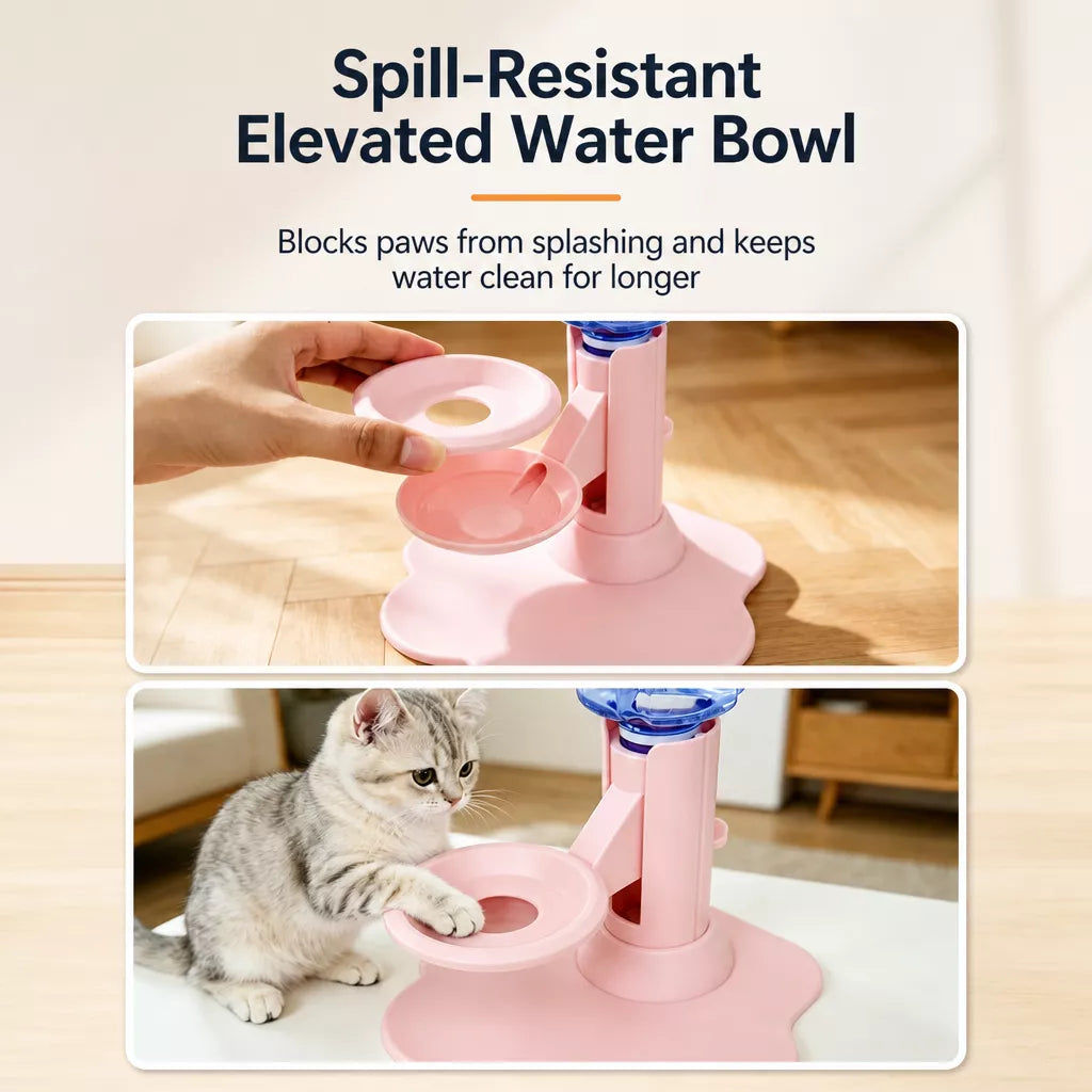 Adjustable Plastic Cat Water Dispenser