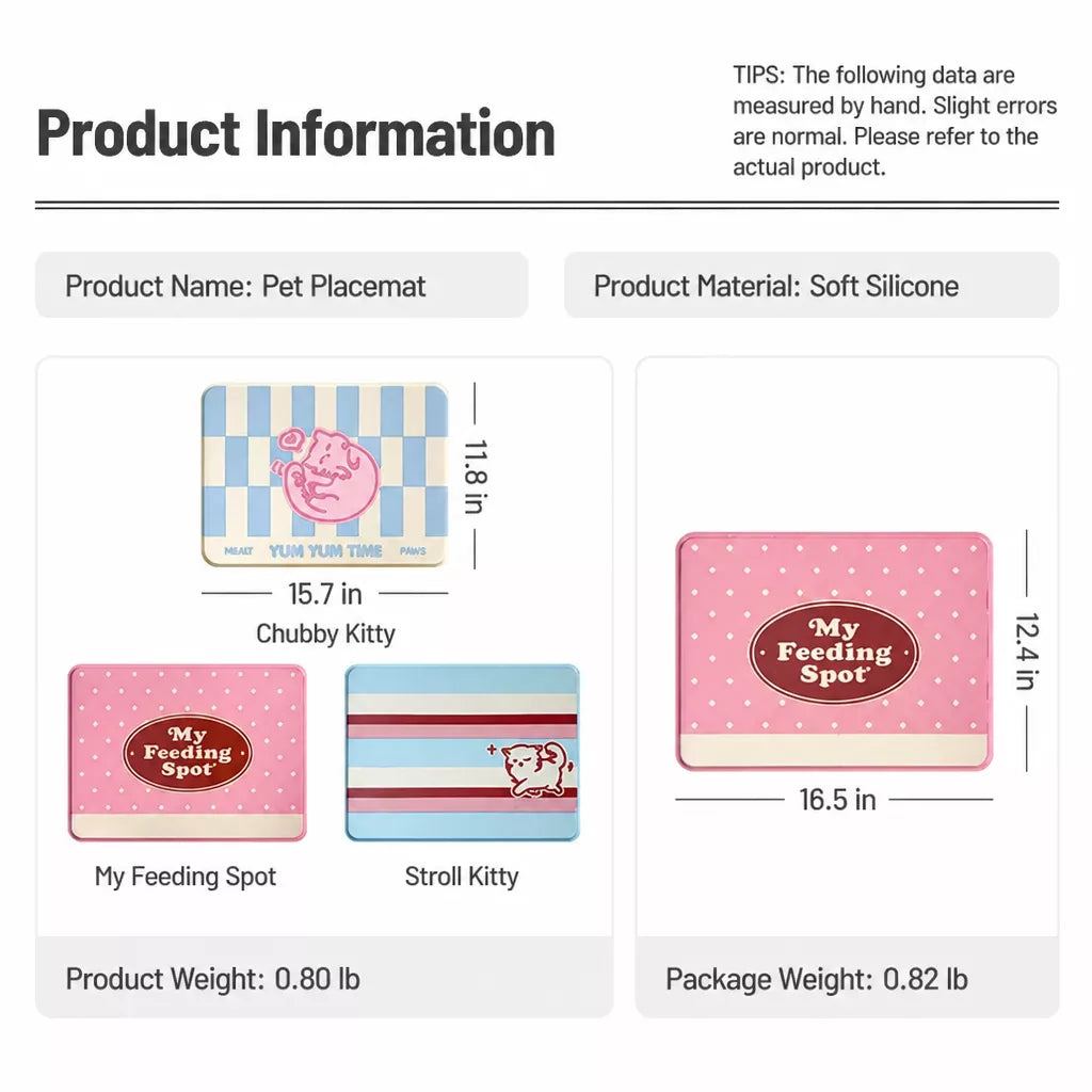Pet Silicone Feeding Mat for Cats and Dogs