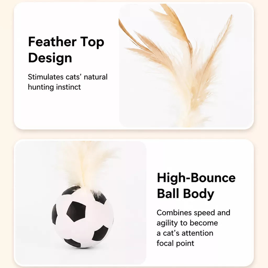 Cat Feather Teaser Ball Toy