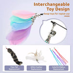 Cat Wand Toy with Feather Replacement Heads