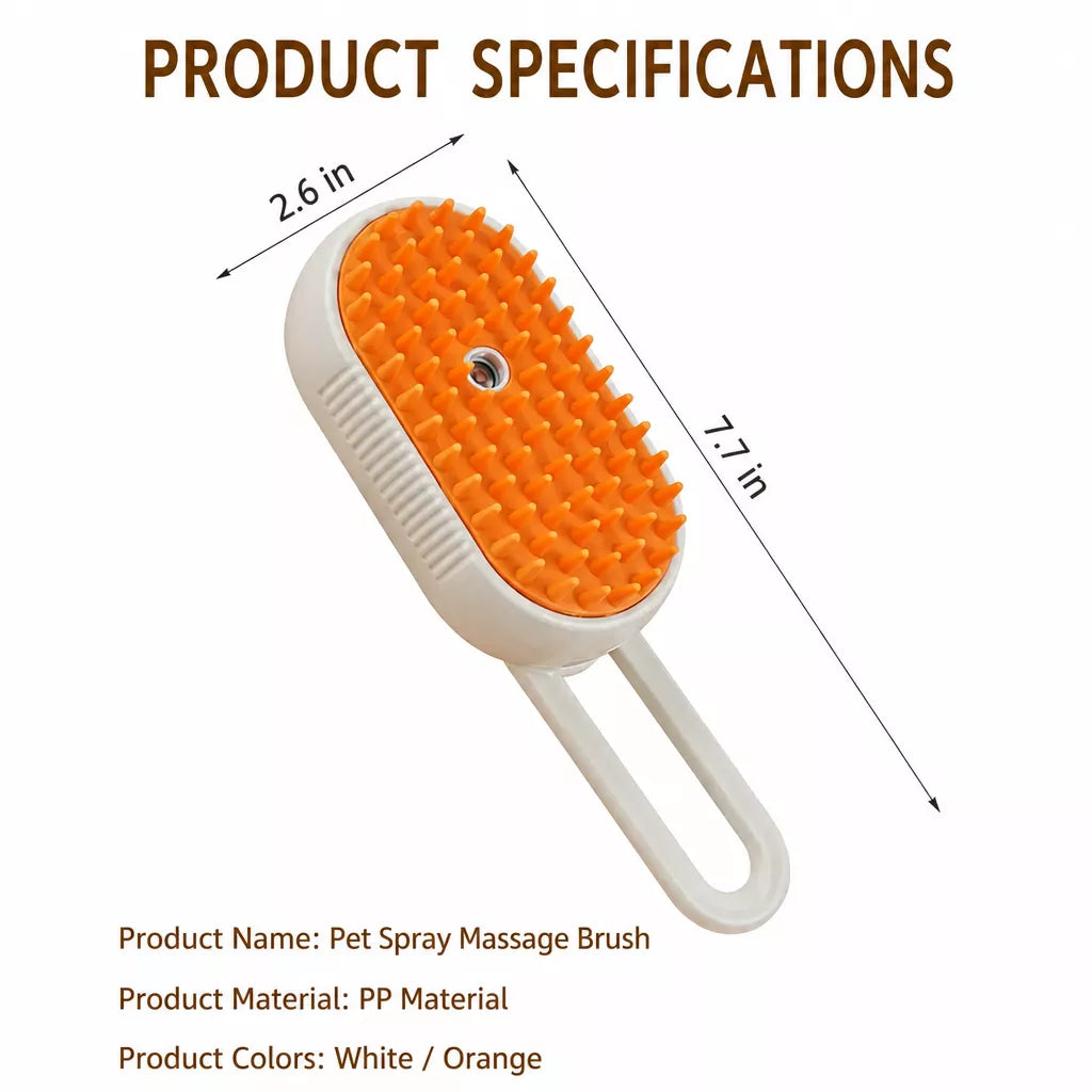 Rechargeable Pet Grooming Brush with Spray Function