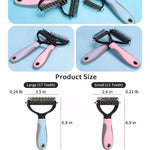 Pet Deshedding Rake and Detangling Comb for Dogs and Cats