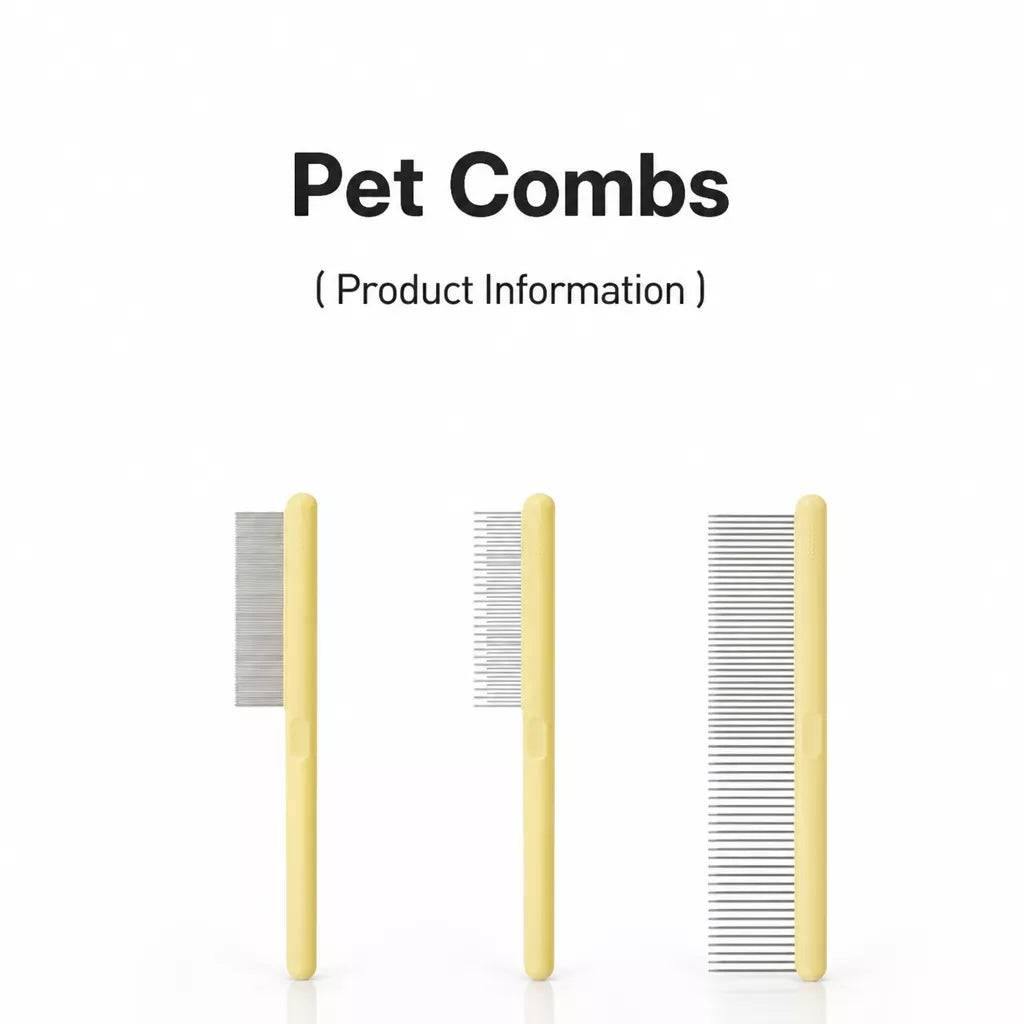 3-Piece Pet Grooming Comb Set for Cats & Dogs
