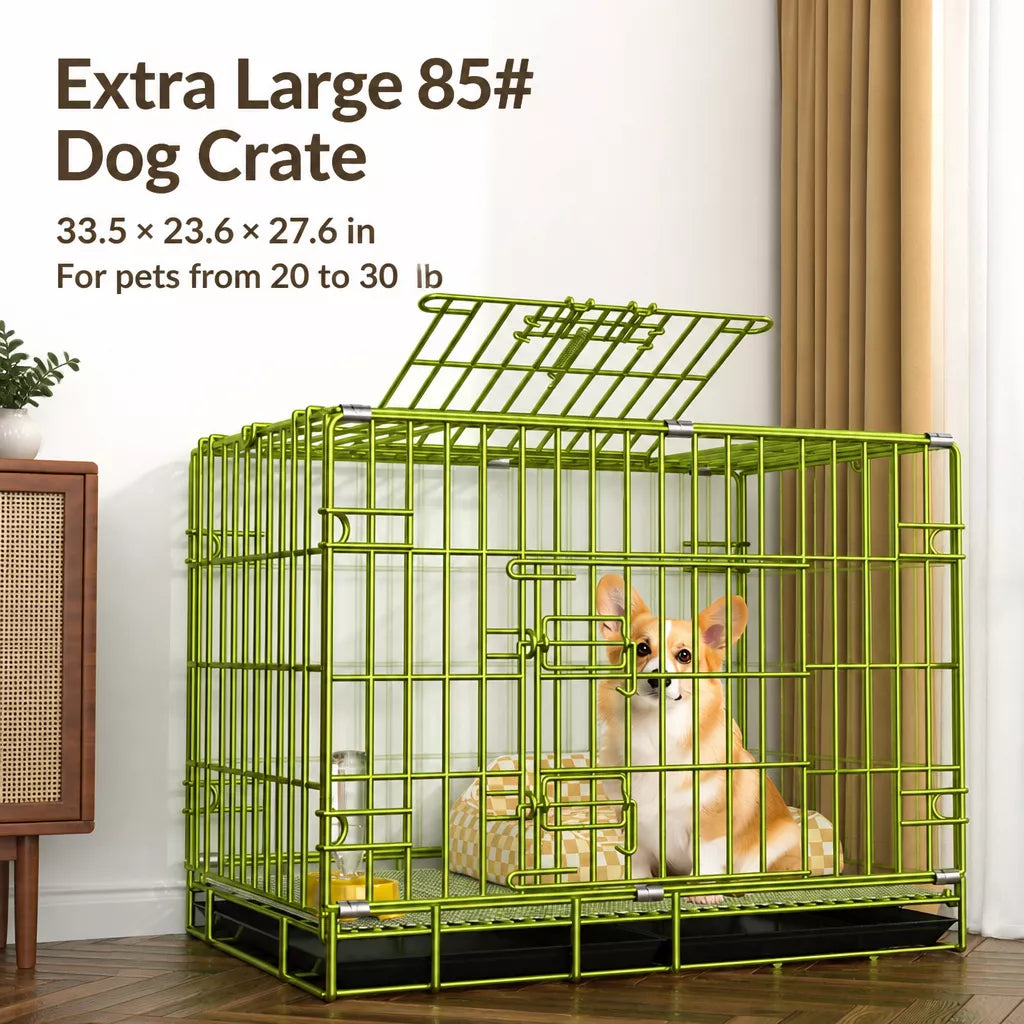 Indoor Metal Dog Crate with Tray