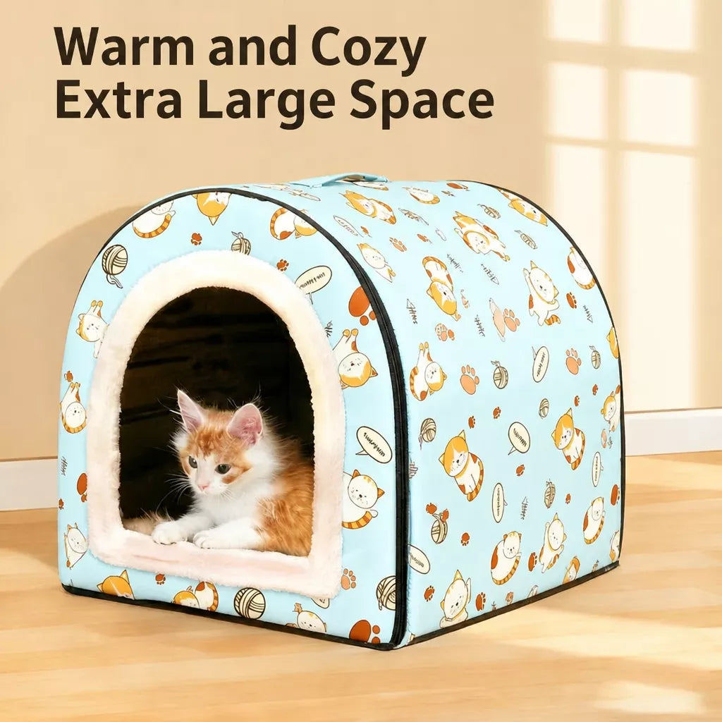 Waterproof Semi-Enclosed Dog & Cat Bed with Removable, Washable Design