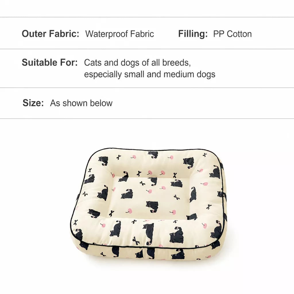 Cotton-Linen Pet Bed Cushion for Small Pets