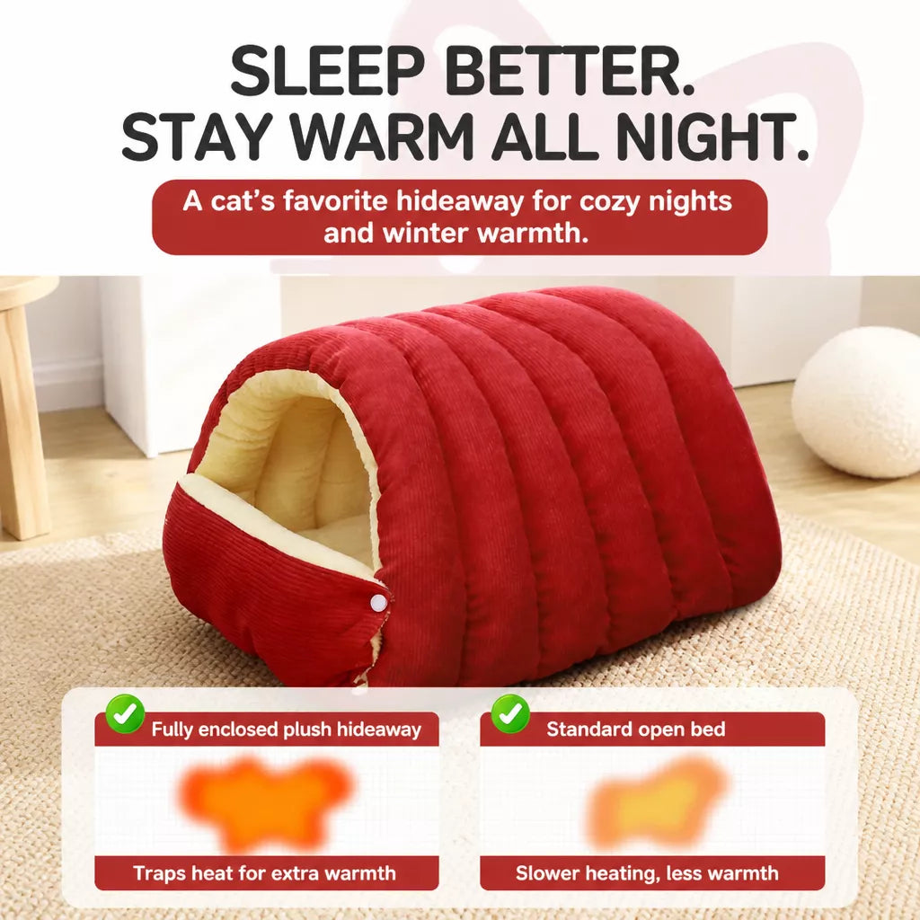 Semi-Enclosed EPE Foam Pet Bed for Cats and Small Dogs