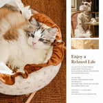 French-Style Cat Bed with Rocking Cradle Base