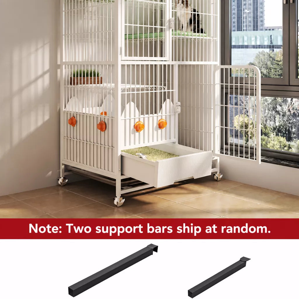 Large Multi-Tier Indoor Cat Enclosure with Litter Box