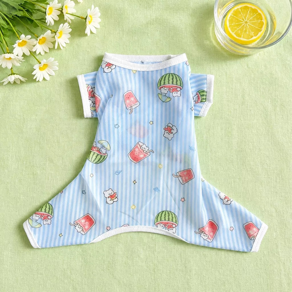 Four-Leg Dog Shirt with Cartoon Print