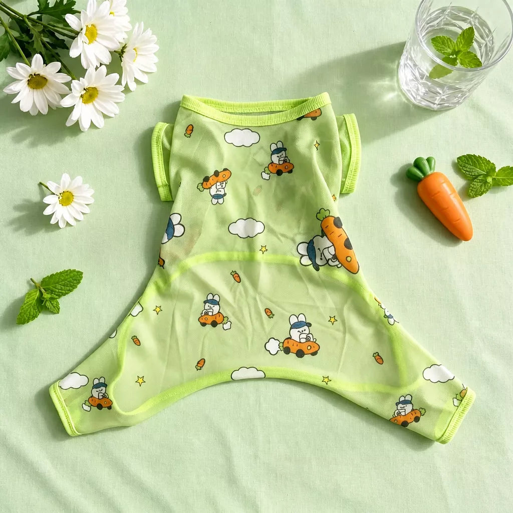 Four-Leg Dog Shirt with Cartoon Print
