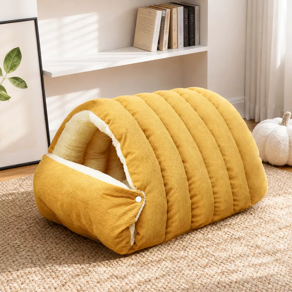 Semi-Enclosed EPE Foam Pet Bed for Cats and Small Dogs