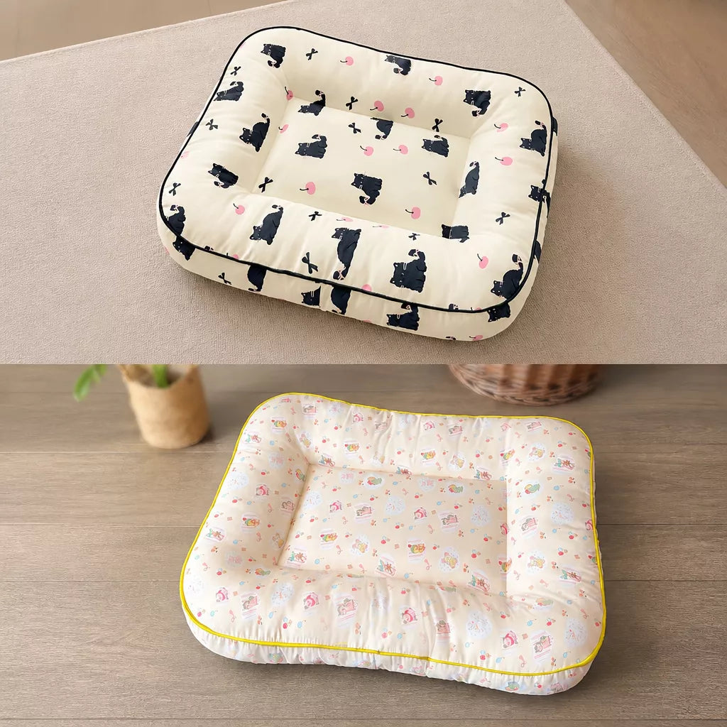Cotton-Linen Pet Bed Cushion for Small Pets