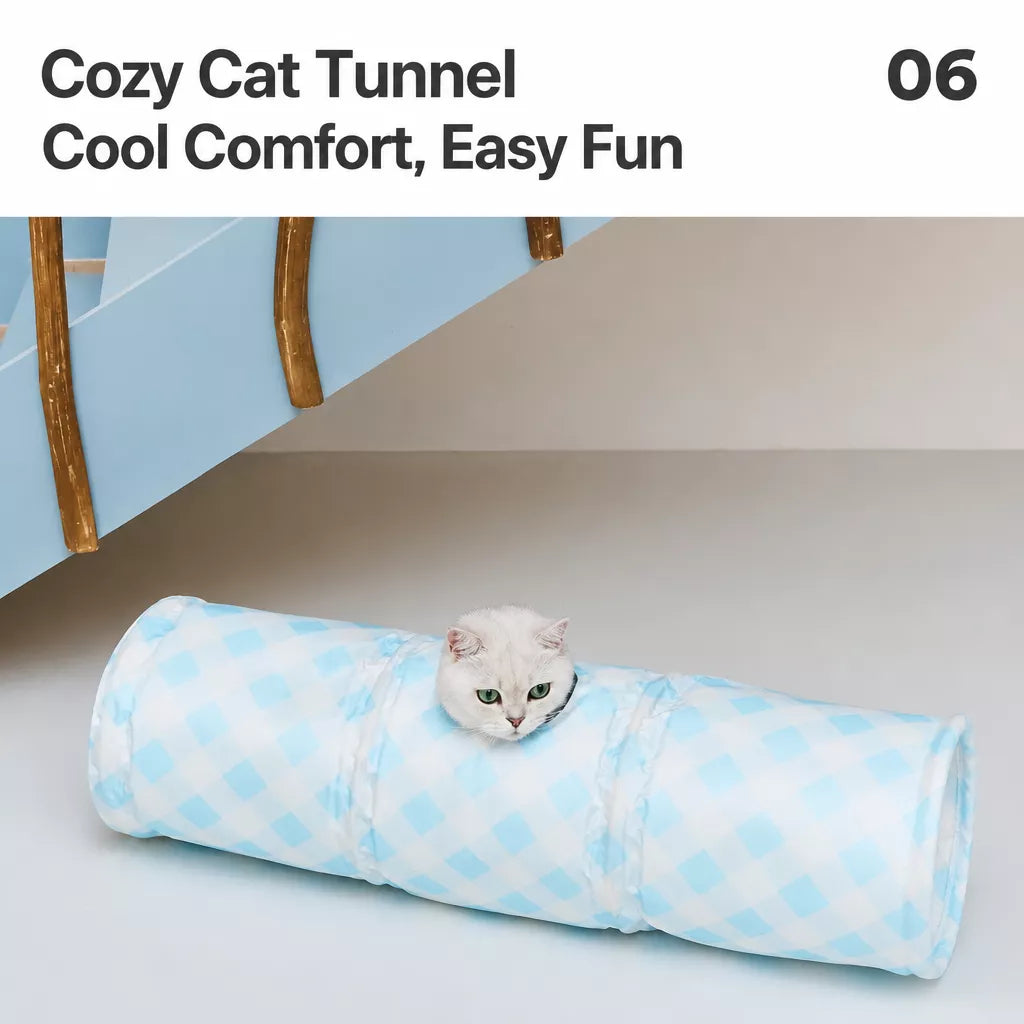 Plaid Pet Tunnel Bed