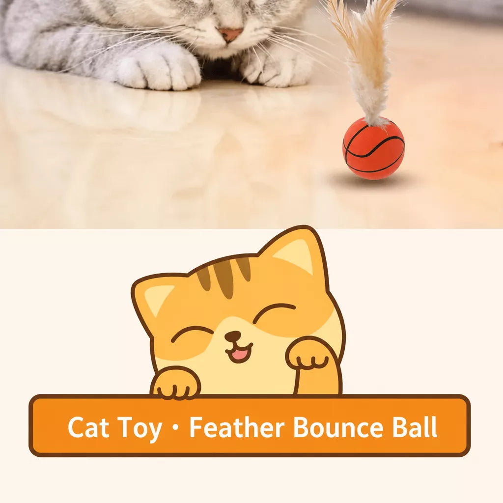Cat Feather Teaser Ball Toy