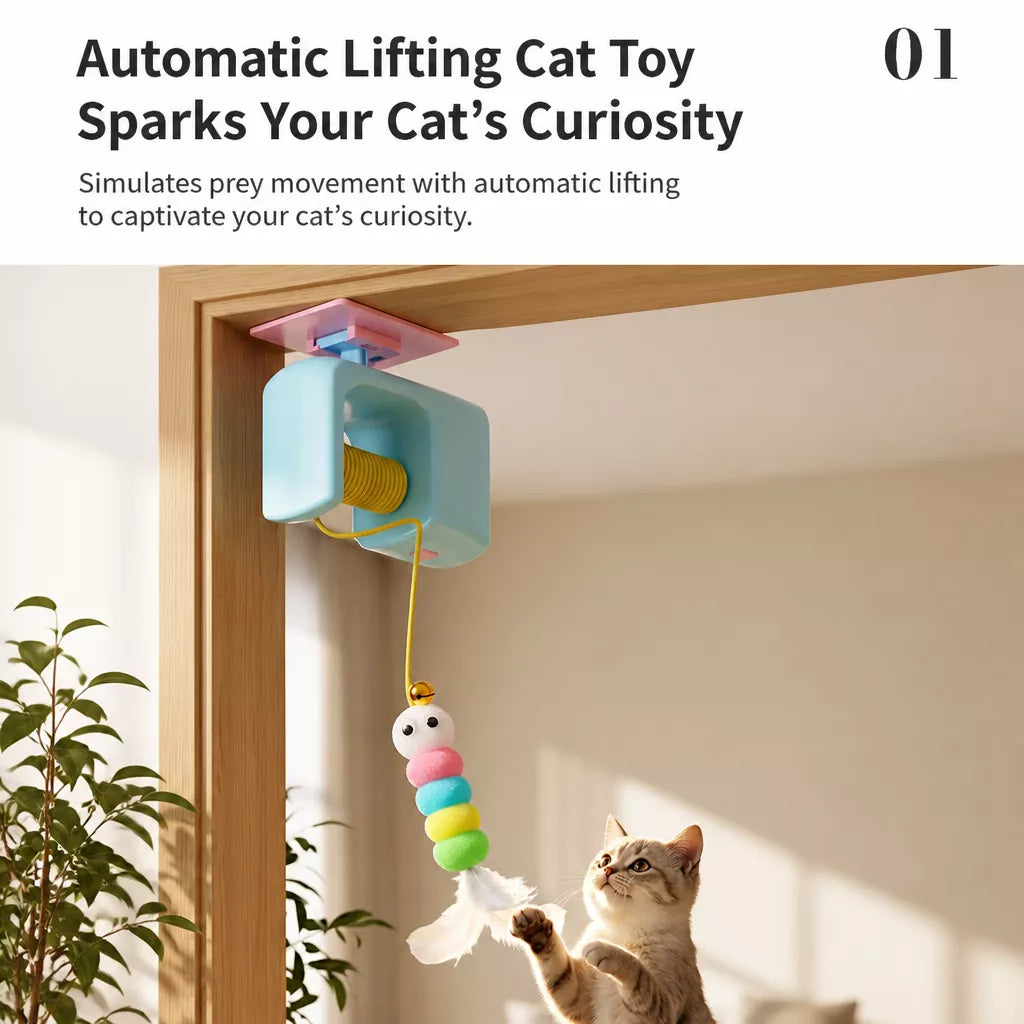 Automatic Cat Yoyo Teaser Toy with Door-Hanging Design