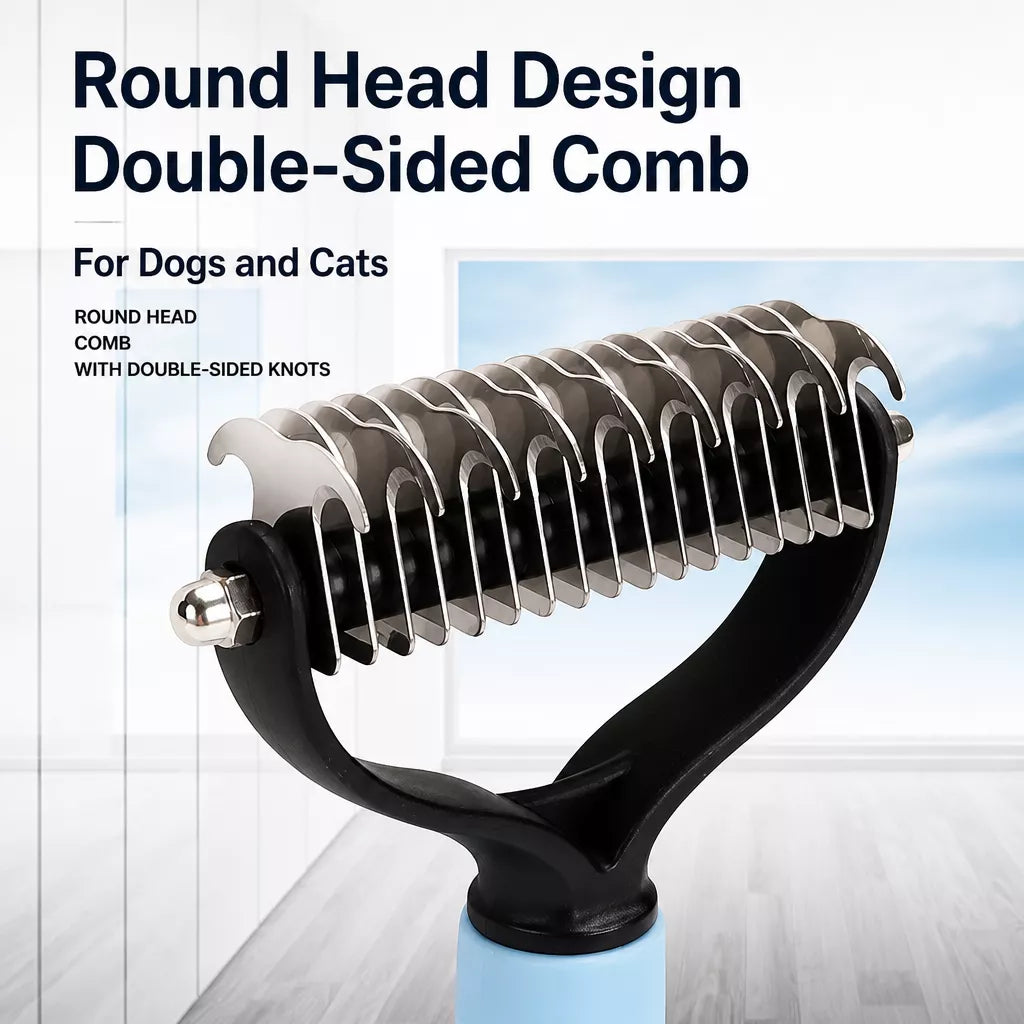 Double-Sided Dematting & Grooming Brush for Dogs and Cats
