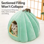 Enclosed Polyester Pet Bed for Cats and Small Dogs