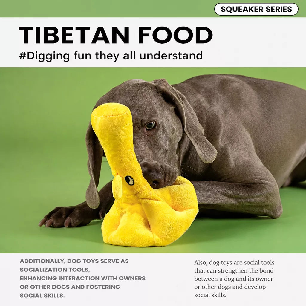 Corduroy Mushroom Treat-Hiding Dog Toy