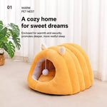 Semi-Enclosed Cat Bed with Tunnel