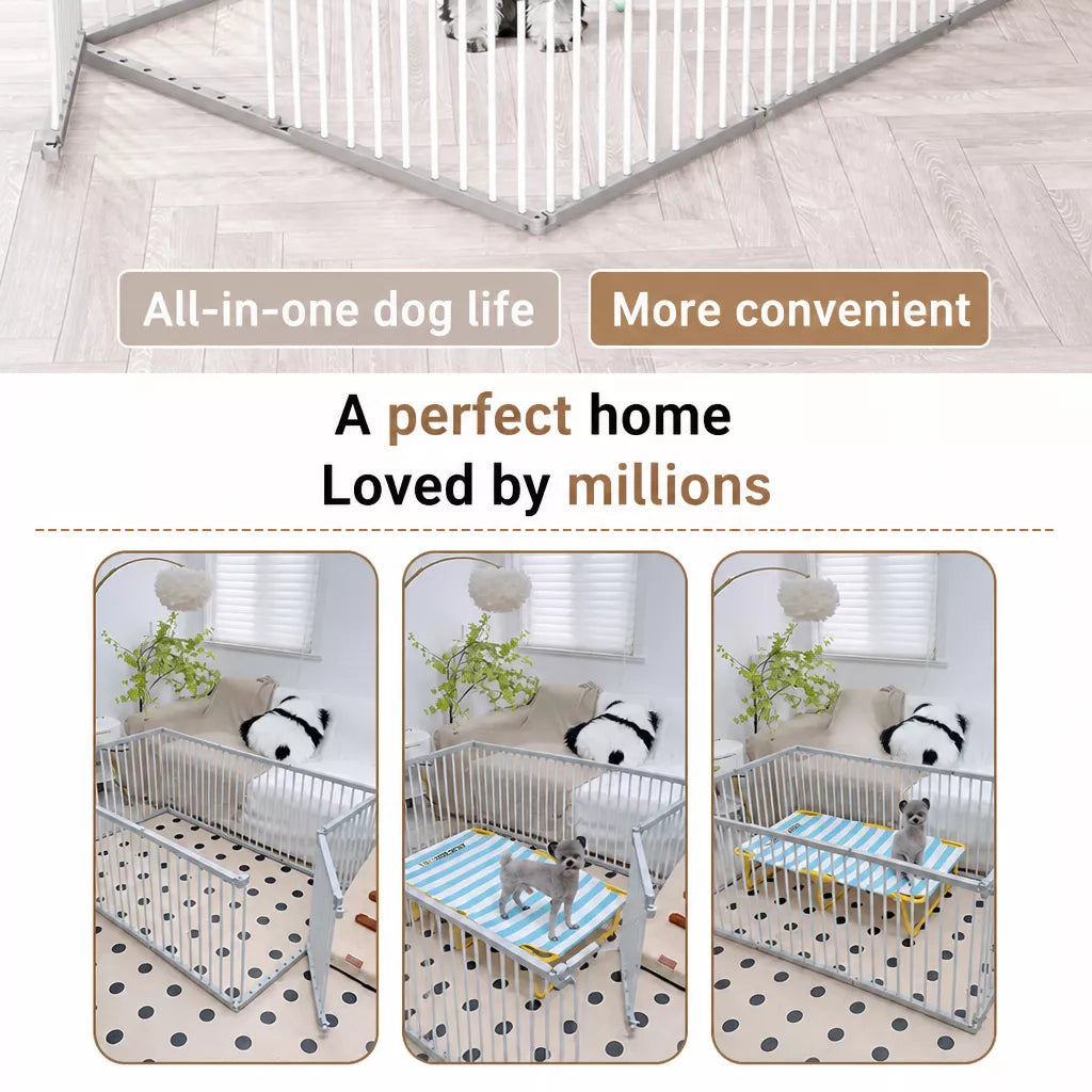 Indoor Dog Playpen with Double Doors, 23.6-Inch High