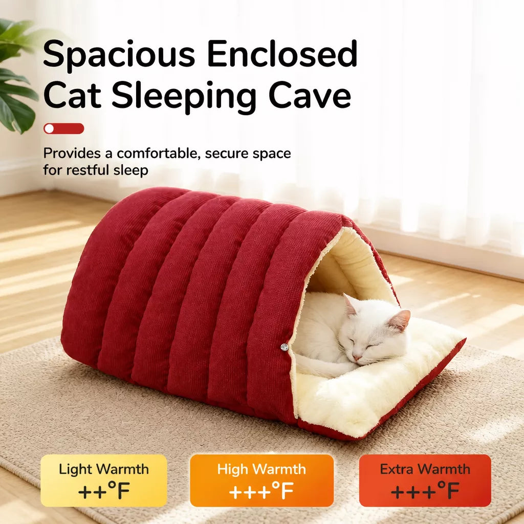 Semi-Enclosed EPE Foam Pet Bed for Cats and Small Dogs