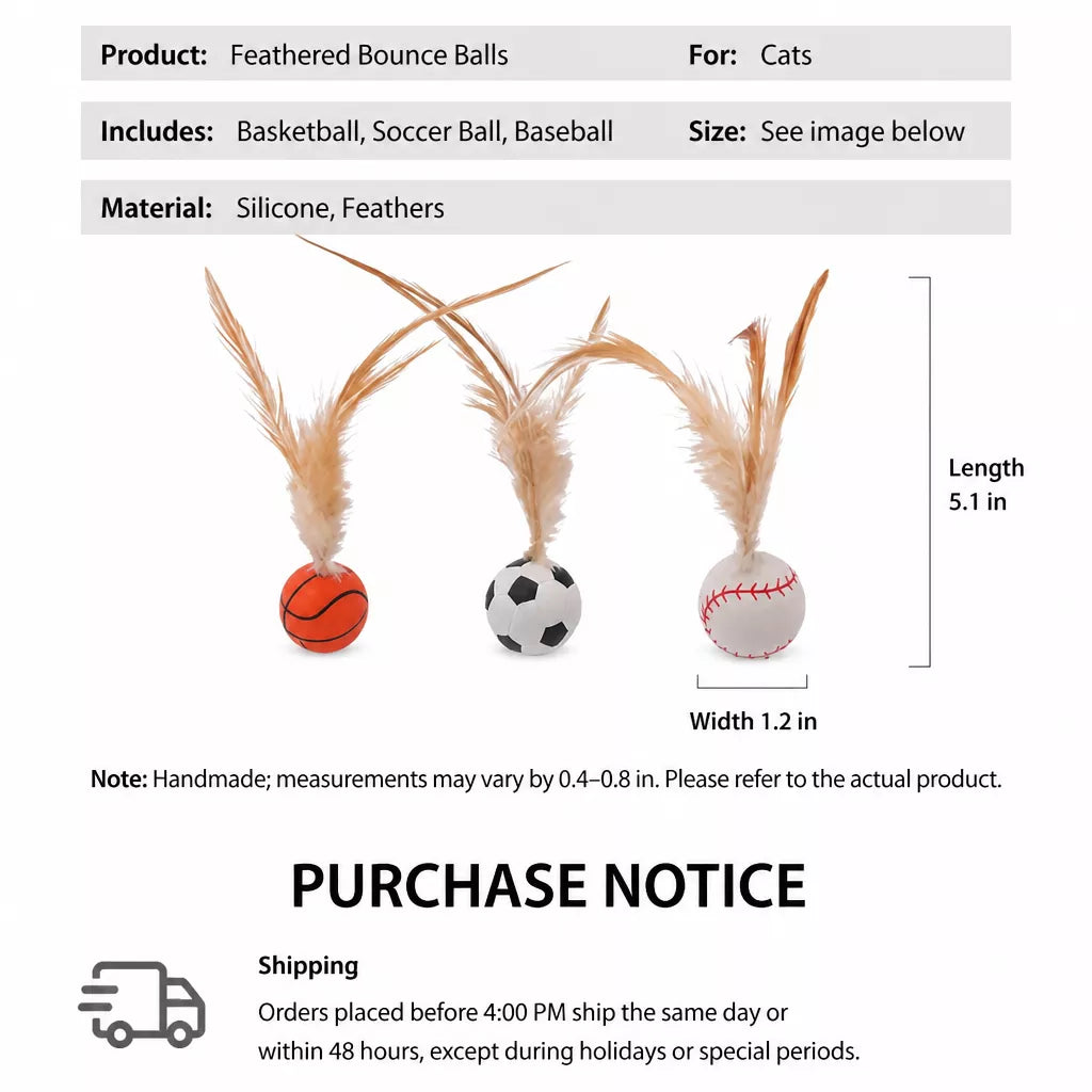 Cat Feather Teaser Ball Toy