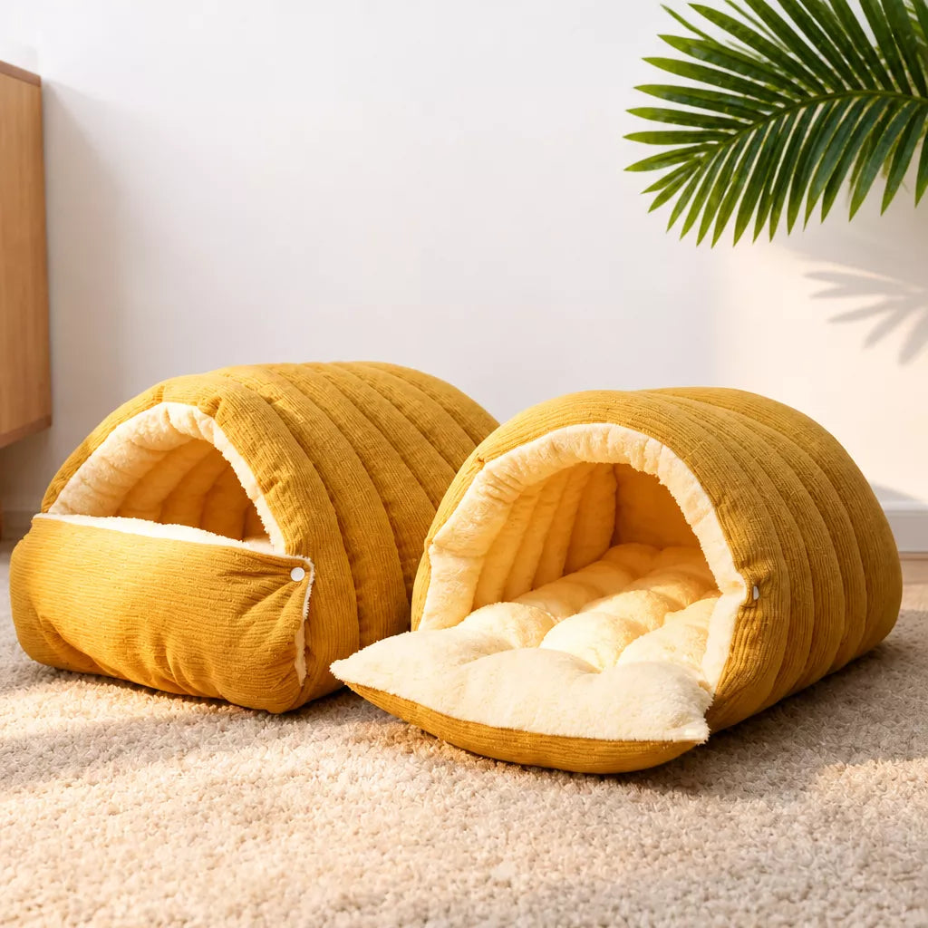 Semi-Enclosed EPE Foam Pet Bed for Cats and Small Dogs