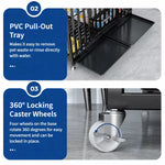 Indoor Dog Crate with Divider, Tray & Locking Casters