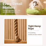 Solid Wood Cat Tree with Cat House and Hanging Basket