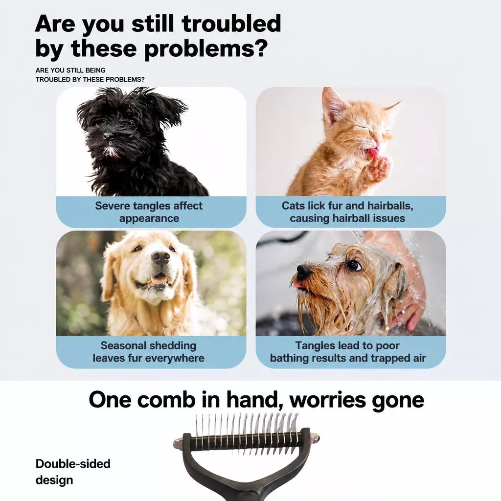 Dog & Cat Dematting and Deshedding Comb