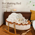 French-Style Cat Bed with Rocking Cradle Base