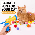 Cat Toy Ball Launcher Set with Plush and EVA Balls