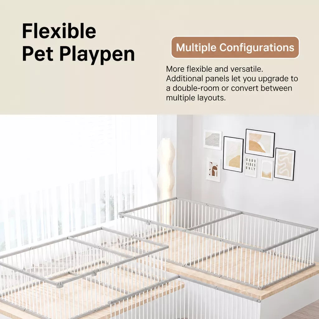Indoor Dog Playpen with Double Doors, 23.6-Inch High