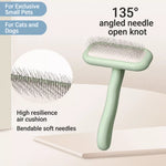 Stainless Steel Curved-Handle Pin Brush for Dogs & Cats