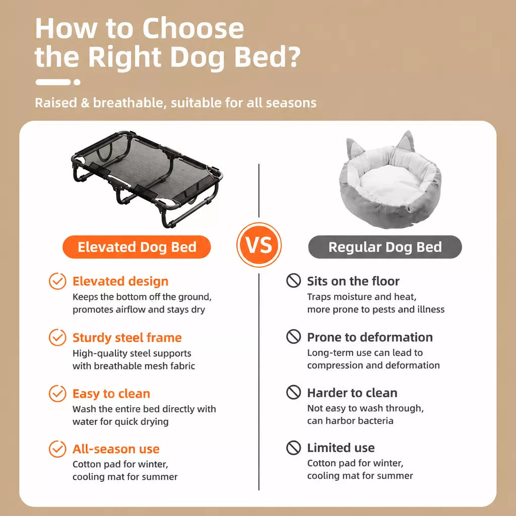 Elevated Folding Dog Cot with Breathable Mesh