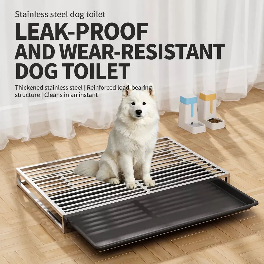 Stainless Steel Dog Potty Tray for Medium and Large Dogs