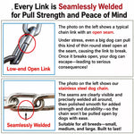 304 Stainless Steel Chain Dog Leash, Collar & Handle Set