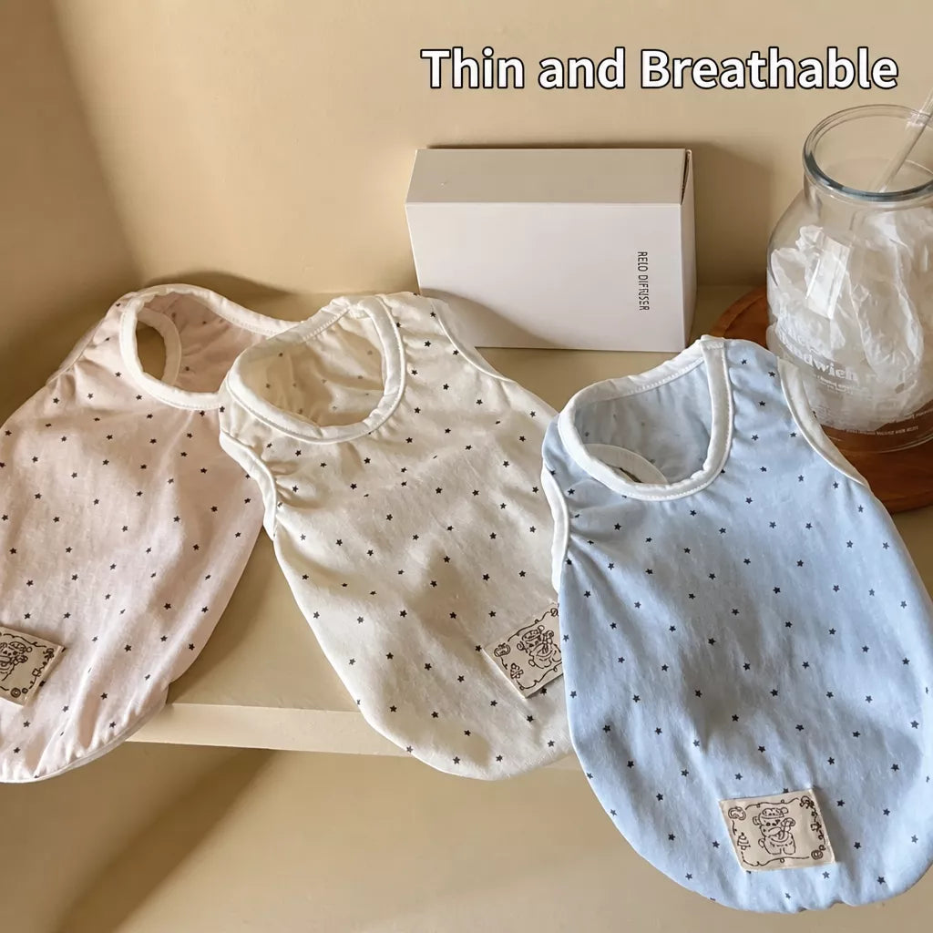Star-Print Sleeveless Pet Shirt for Dogs and Cats