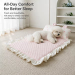 Cotton-Linen Pet Mat with Bunny-Ear Pillow for Cats and Dogs