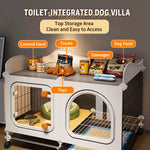 Dog Crate with Separate Toilet Tray