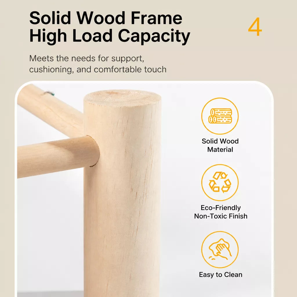 Elevated Cat & Small Pet Bed with Solid Wood Frame