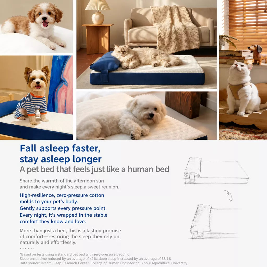 Removable-Washable Pet Bed Mat for Small Dogs