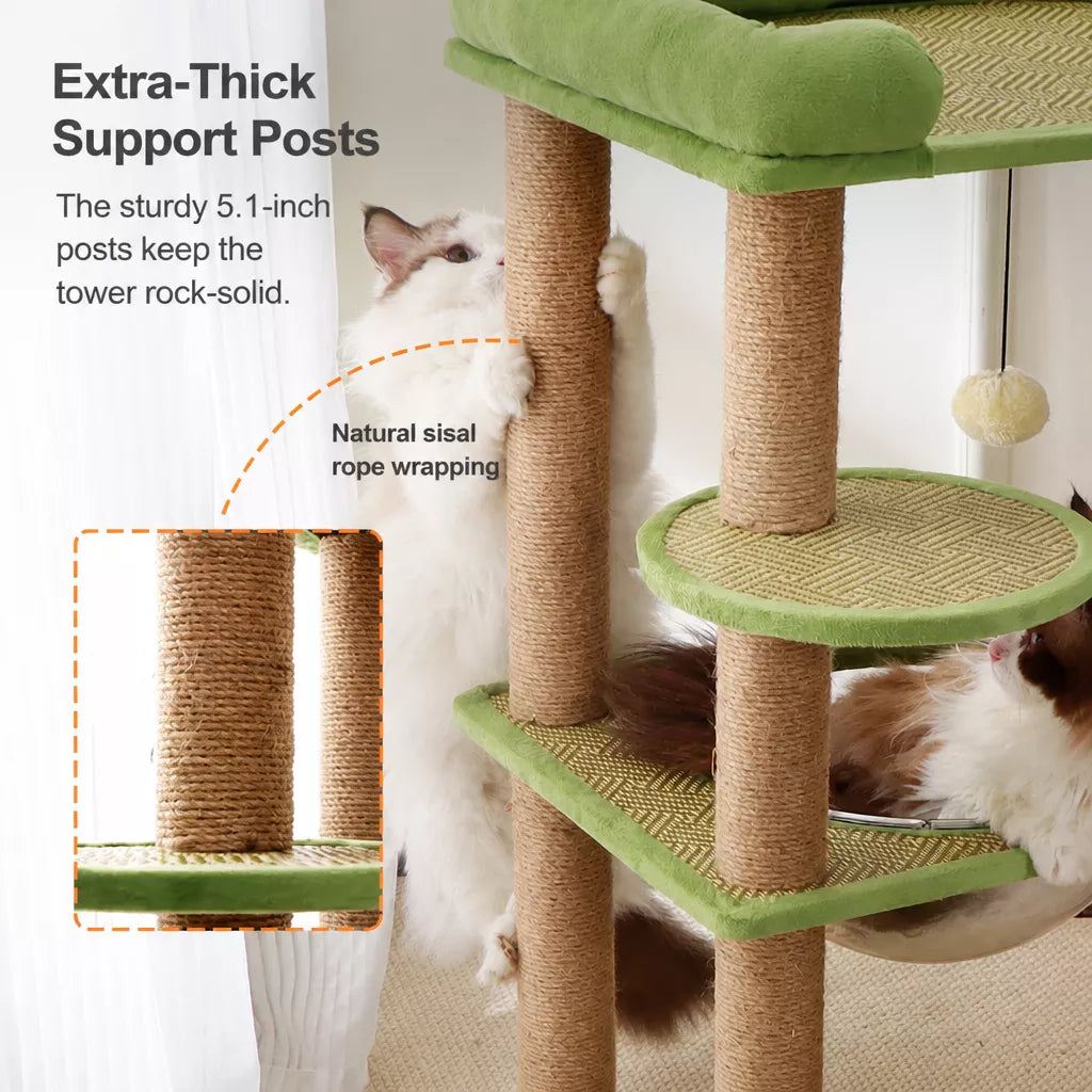 Space-Themed Cat Tree with Hideaway and Perch