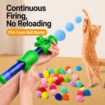 Cat Toy Ball Launcher Set with Plush and EVA Balls