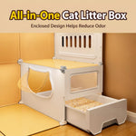 Indoor Cat Enclosure with Integrated Litter Area