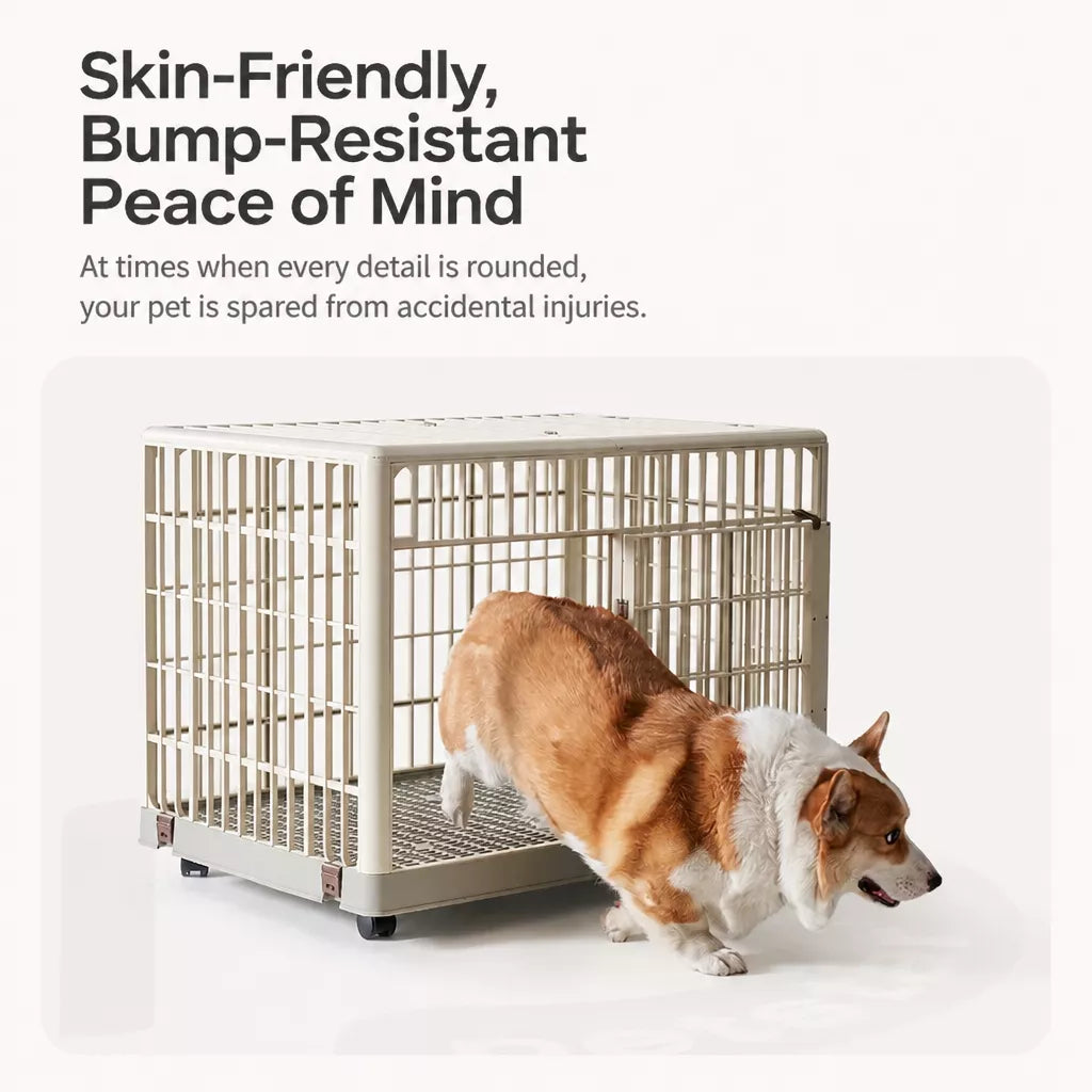 Indoor Resin Pet Crate for Small to Medium Dogs