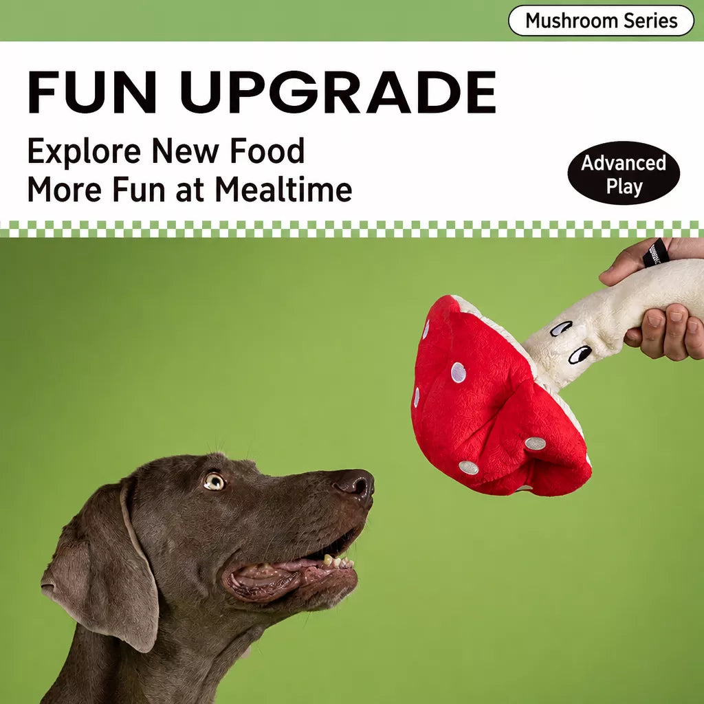Corduroy Mushroom Treat-Hiding Dog Toy