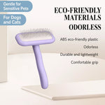 Stainless Steel Curved-Handle Pin Brush for Dogs & Cats