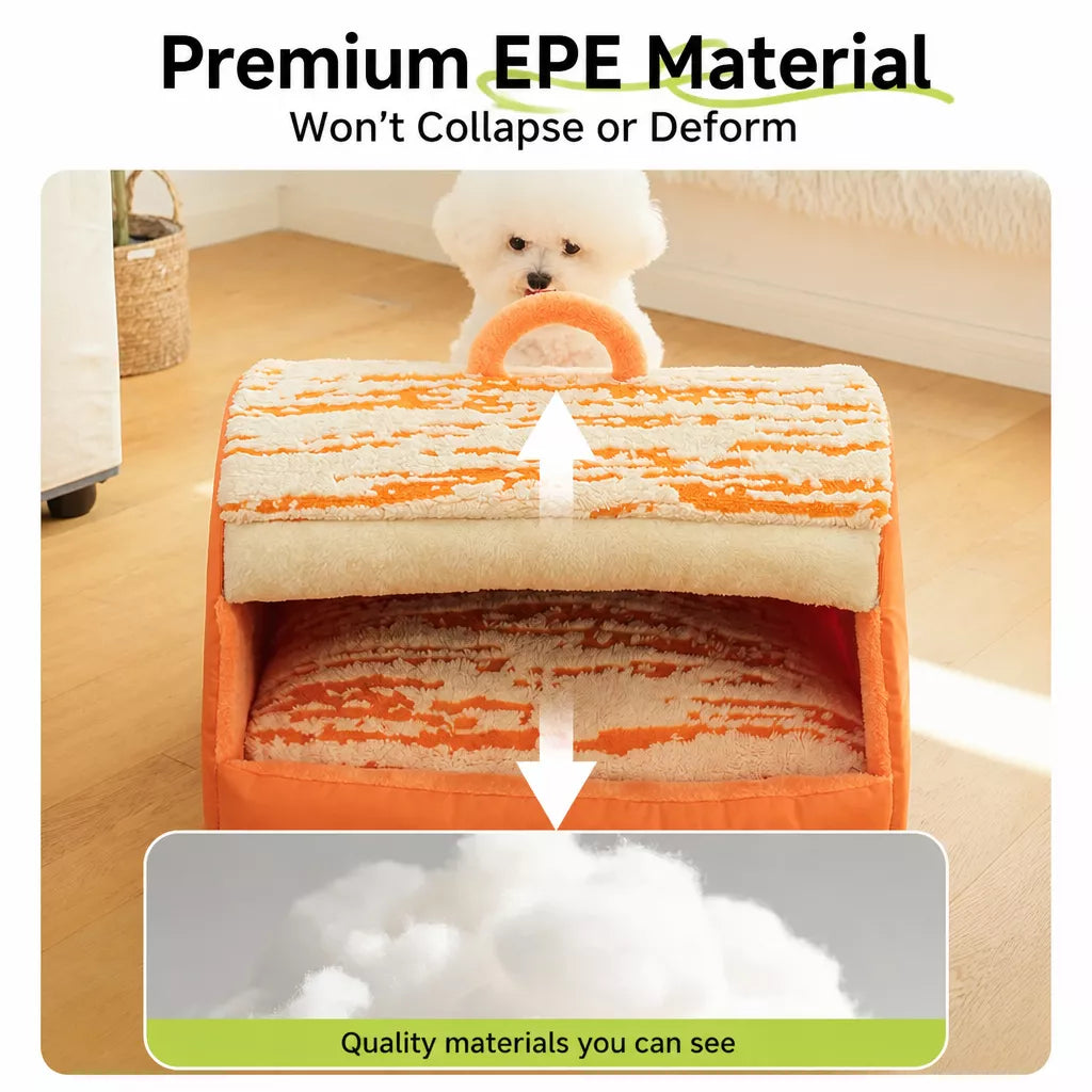 Covered Dog Bed Tent with Removable Washable Cushion